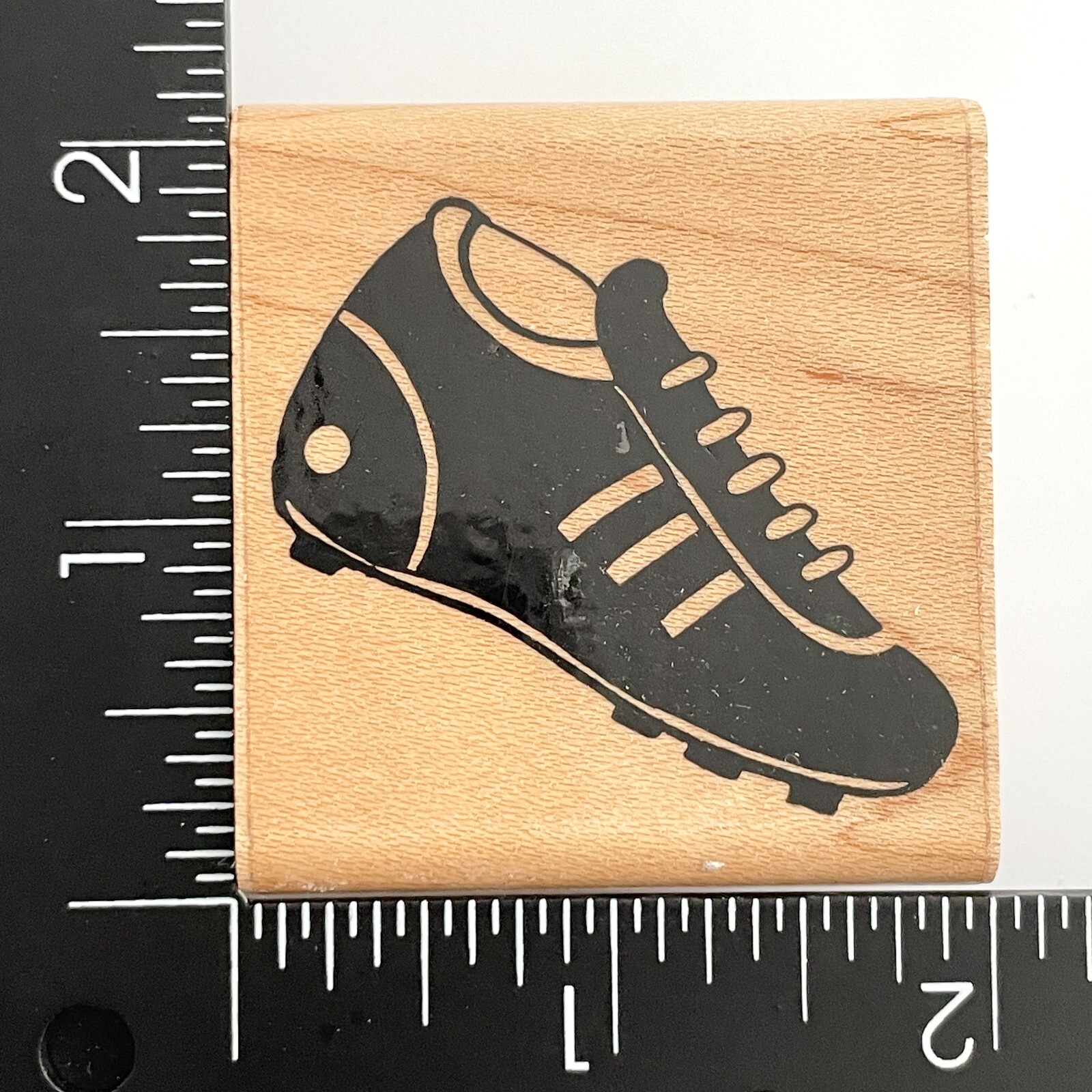 JRL Design Cleat Sports Athletic Shoe Wood Mounted Rubber Stamp