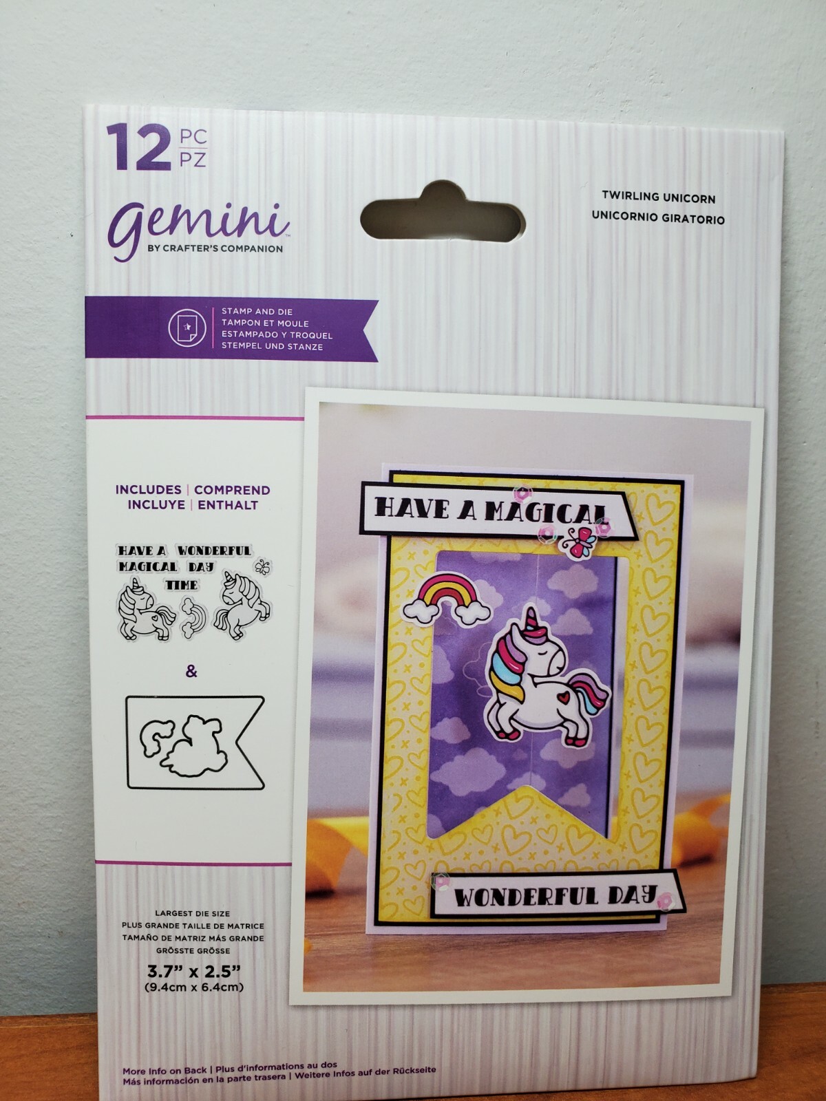 CSD2 Crafters Companion Twirling unicorn stamp and die 12pc set New
