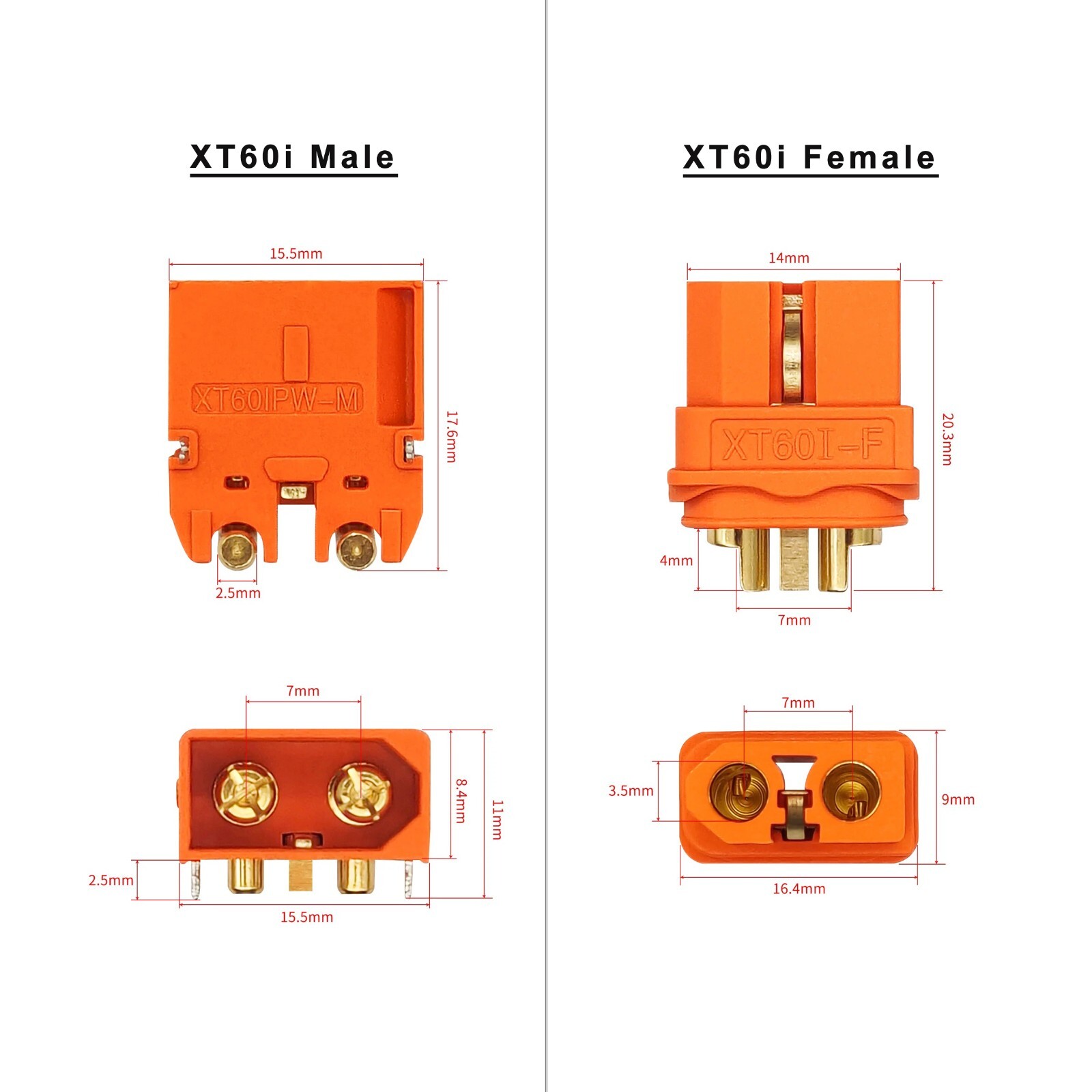 ONLY for OUKITEL XT60i Female Connector to Solar Extension Cable 10AWG