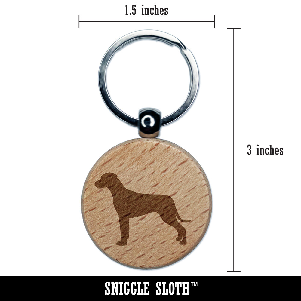 Rhodesian Ridgeback Dog Solid Engraved Wood Round Keychain Tag Charm