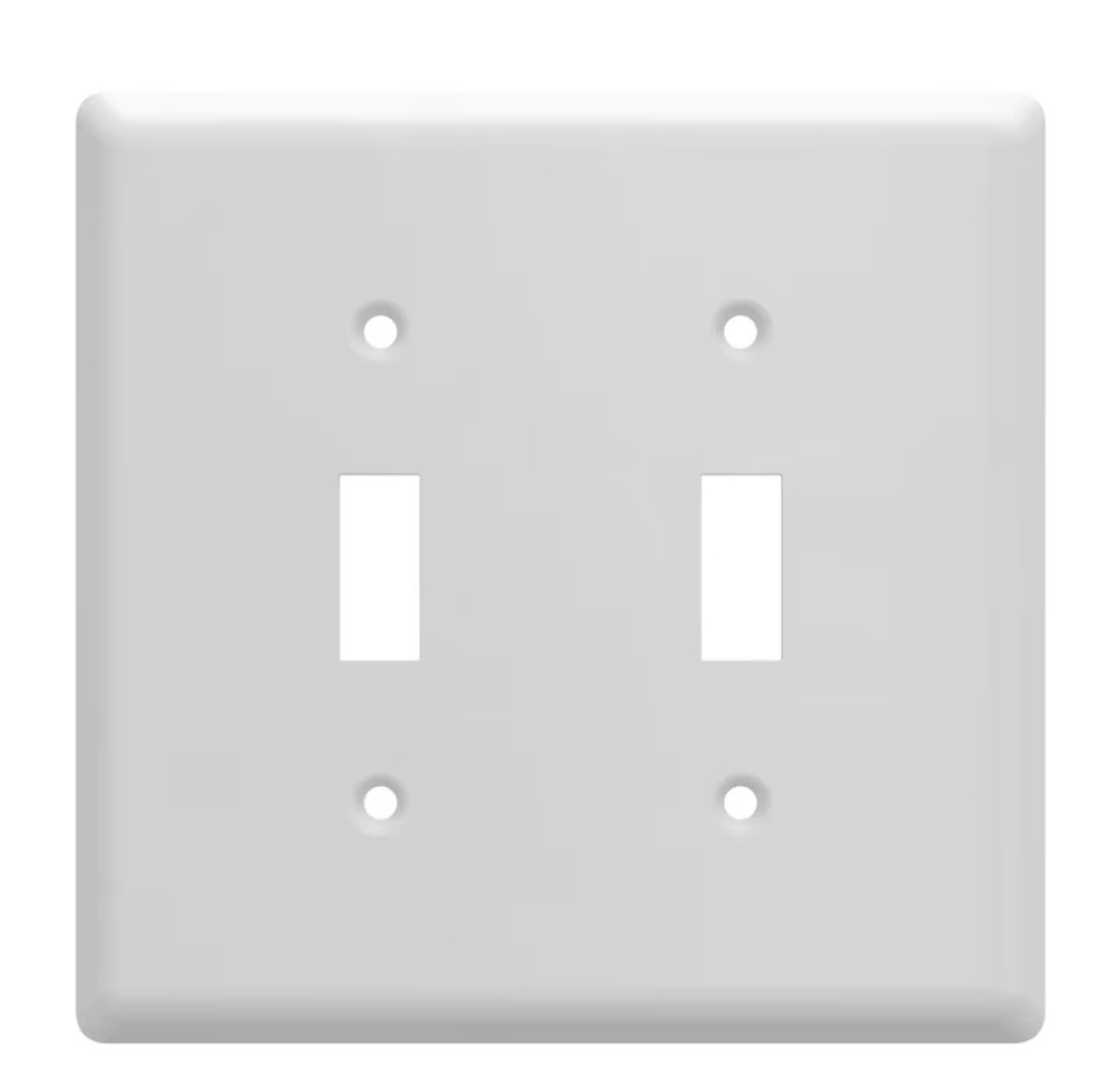Simple Square W45067-PW Pure White Double Switch Wall Plate Cover