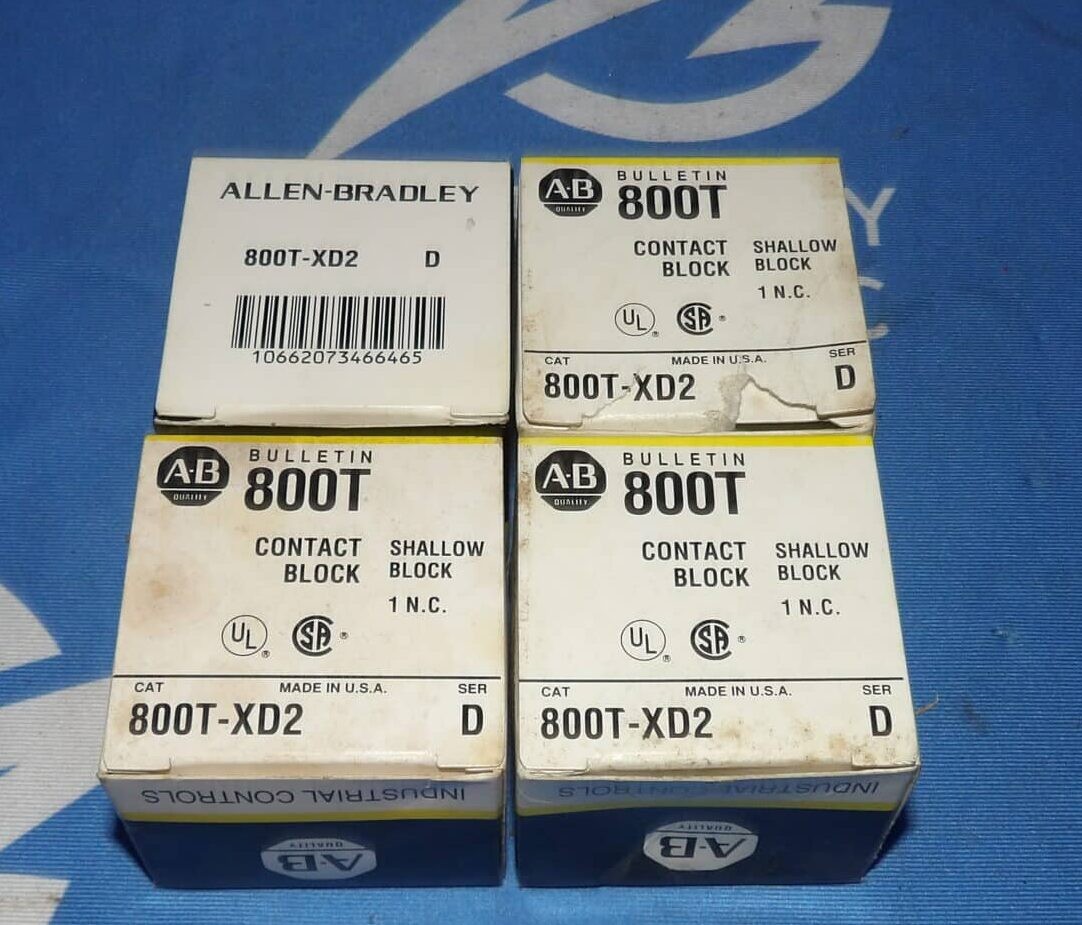 Lot of 4 NIB Allen Bradley 800T-XD2  Series D Shallow Contact Blocks + 1 Year...