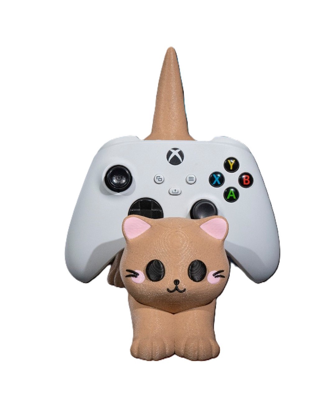 Cute Cat Controller Holder Stand Desk Organizer 3D Printed 6in