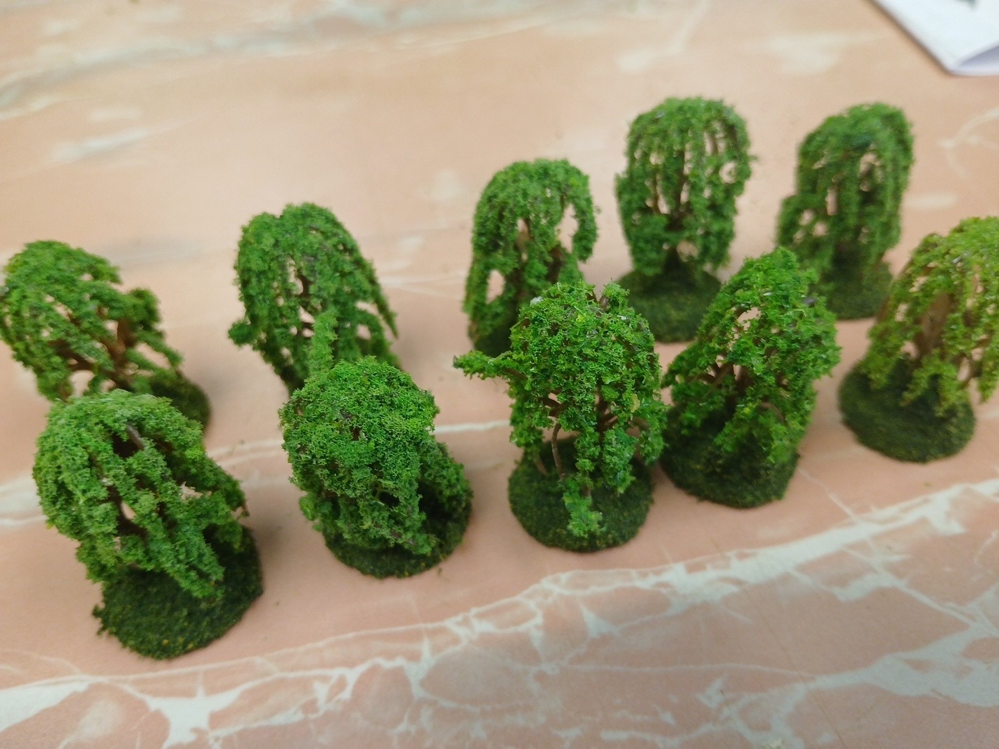 10 Micro Landscape Model Willow Trees wargaming scenery terrain 1.5" Based