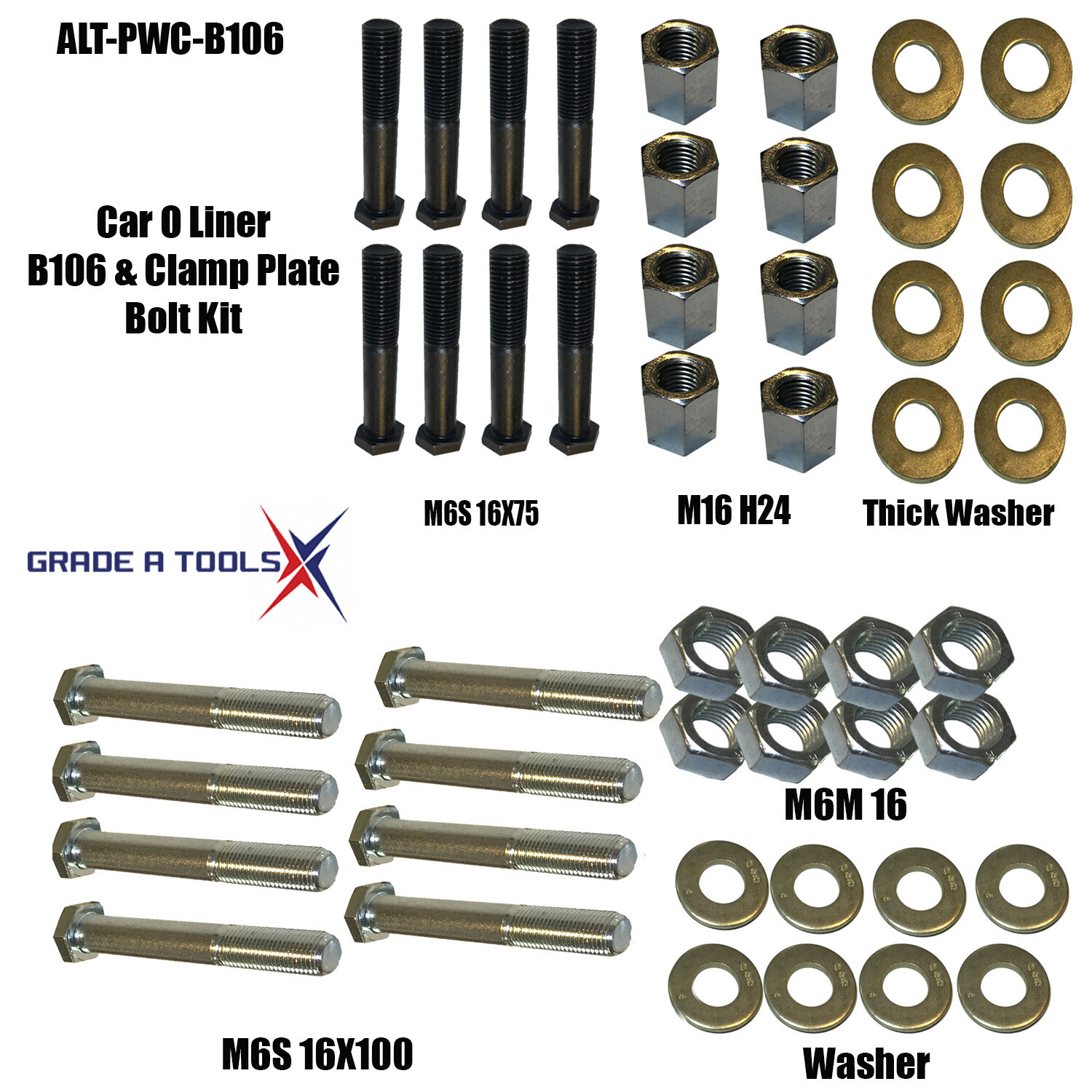 Car O Liner Pinchweld Clamp bolt Kit - B106