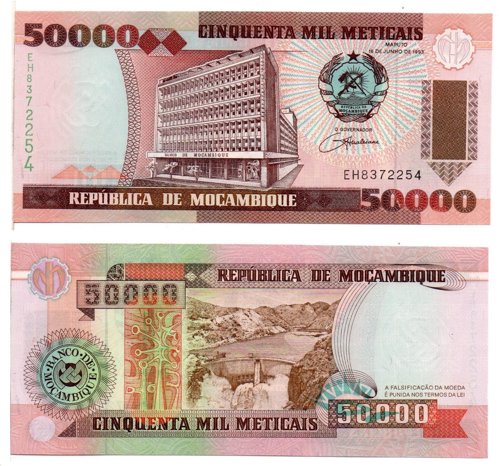 MOZAMBIQUE 50,000 Meticais (18-01-1993) Pick 138, Uncirculated