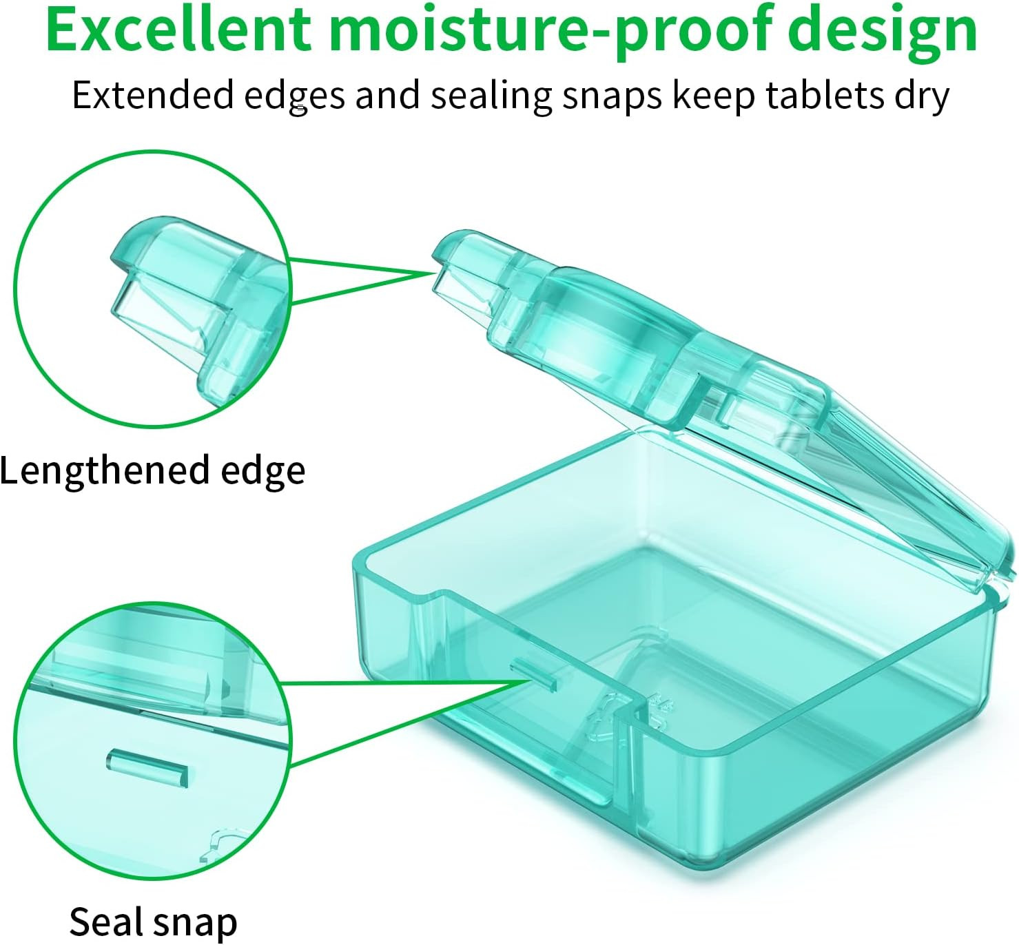Small Pill Box 4 Pcs,Cute Travel Pill Organizer Case Mini Tiny Clear Plastic Sto