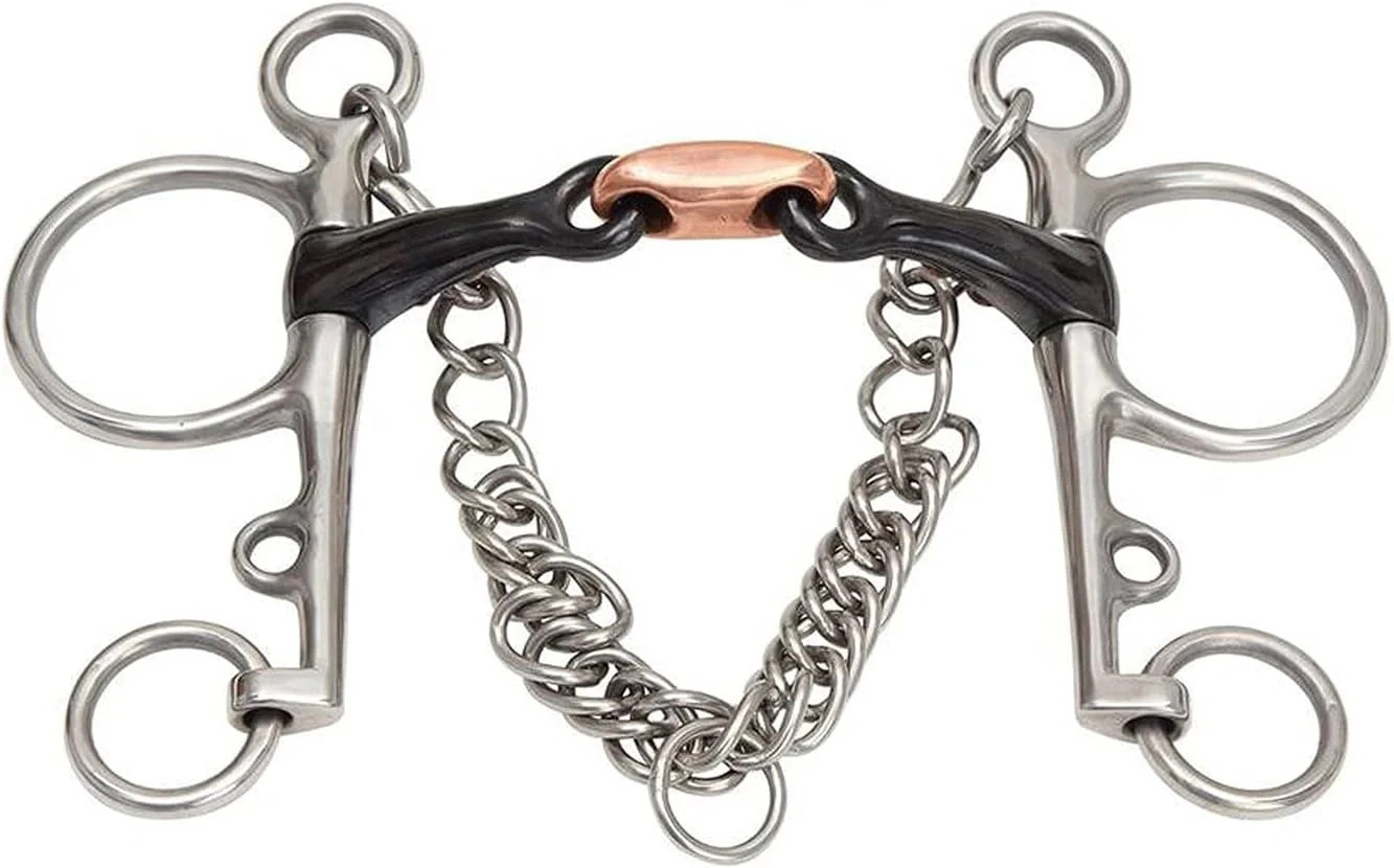 Shires Double Jointed Sweet Iron Pelham Horse Bit #523 - Sweet Iron Mouthpiece
