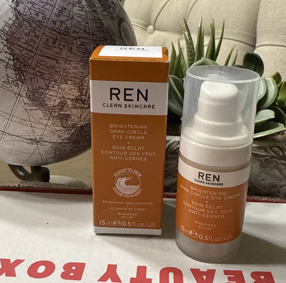 REN Clean Skincare Brightening Dark Circle Eye Cream~15 ml / 0.5oz~Full Sz~ L