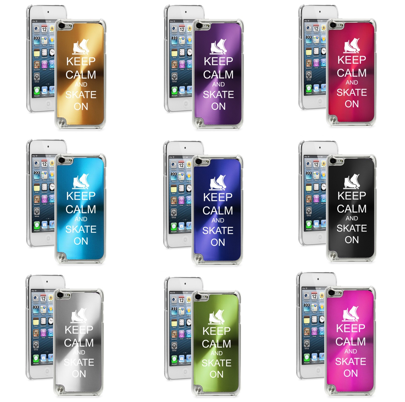 iPod Touch 5th 6th Generation Hard Case Cover Keep Calm and Skate On Ice Skates