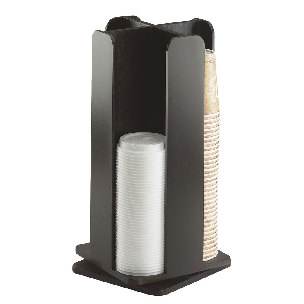 Cal Mil 378-96 Revolving Cup/Lid Organizer, 8" W x 8" D x 18.25" H, Black