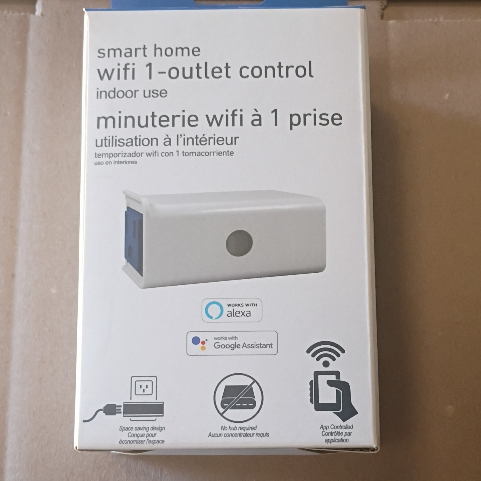 Westek Wi-Fi Smart Plug 1 Outlet App-Controlled Alexa Google Assistant