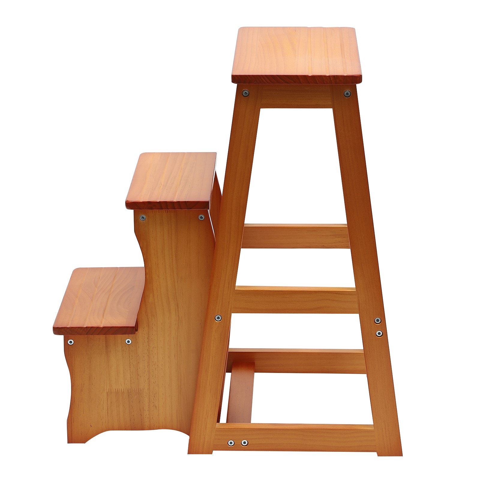 3-Step Folding Library Ladder Chair, Portable Multifunctional Step Stool