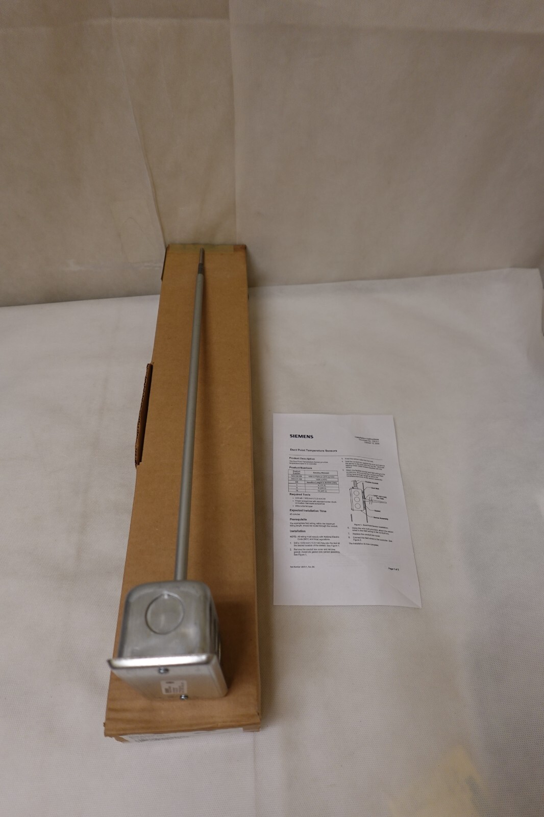 New Siemens 544-339-18 Pt 1K Ohm 18" Probe Duct Temperature Sensor Free Shipping