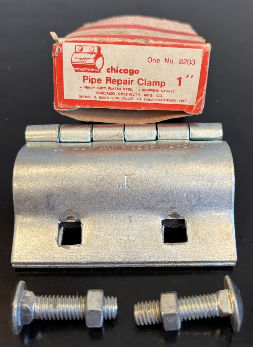 VTG Chicago Specialty Manufacturing 1" Pipe Repair Clamp Plated Steel  No 8203