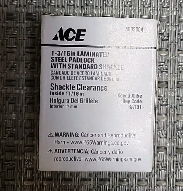 Ace 1-3/16in. General Security Padlock, 2 Keys Included