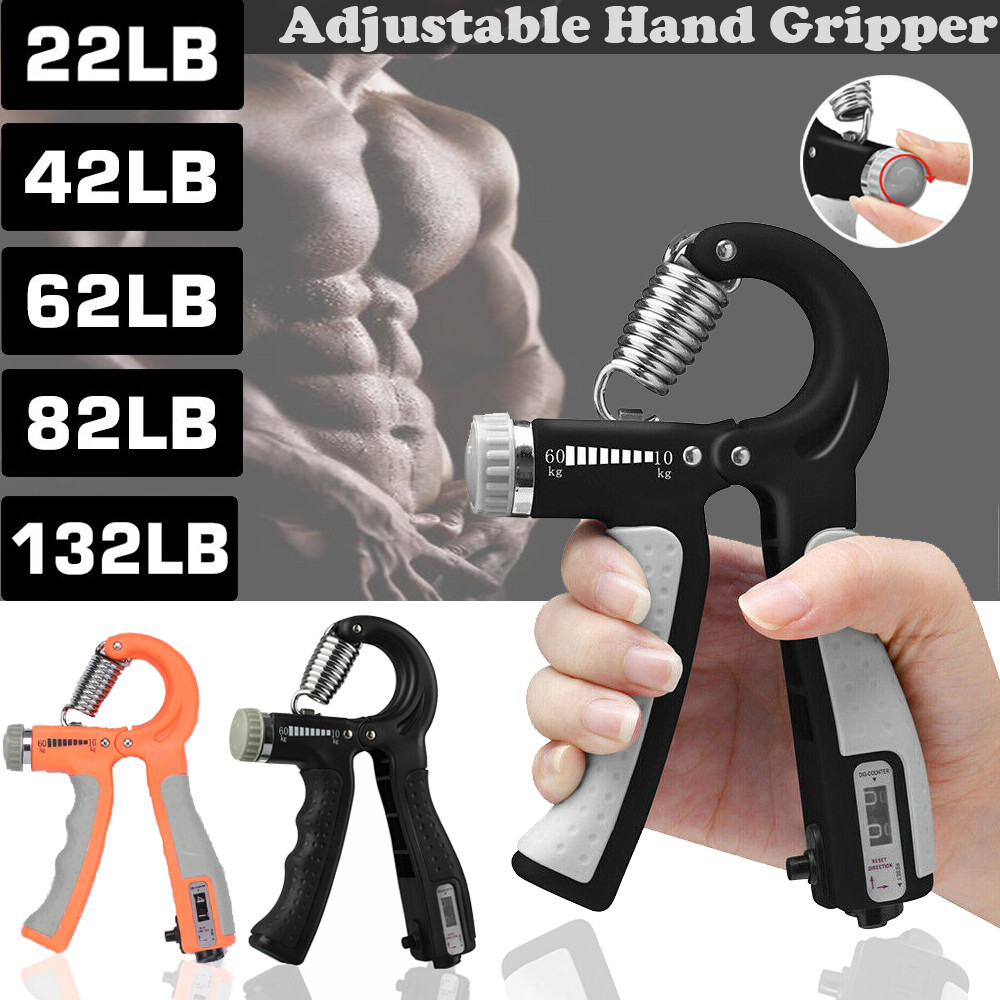 Hand Grip Strength Power Trainer Gripper Strengthener Adjustable Gym Exerciser