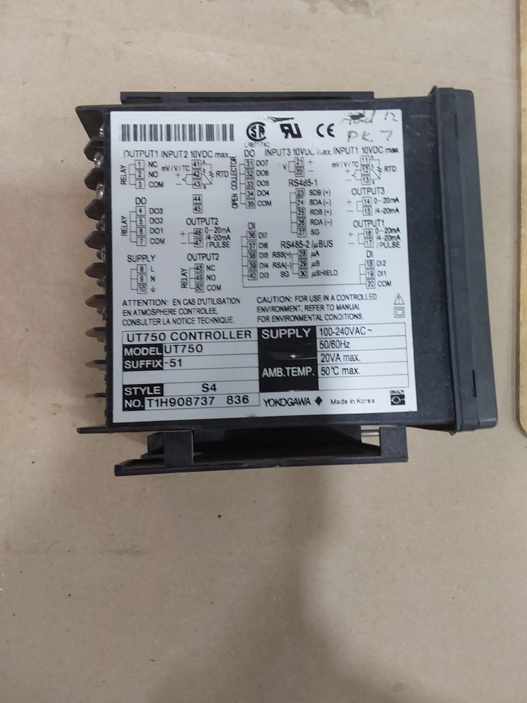 Yokogawa UT750-51 Digital Indicating Controller
