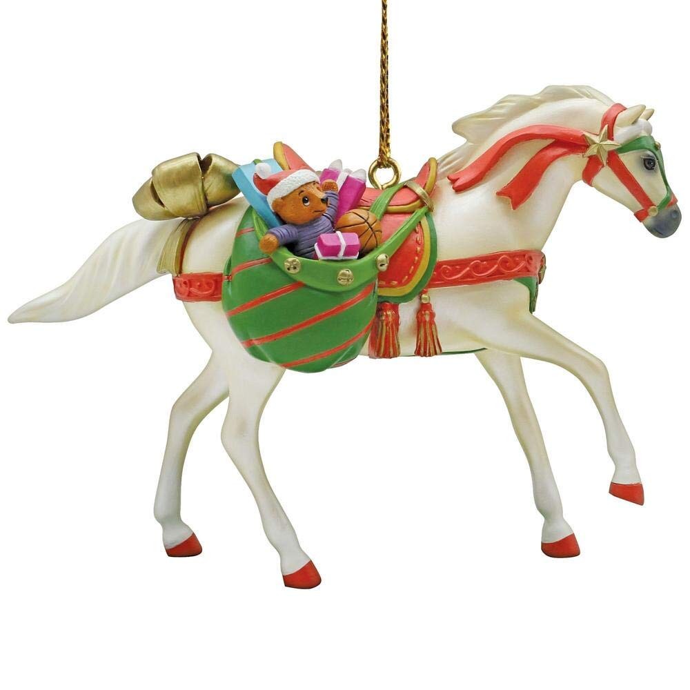 Trail of Painted Ponies 2.25 in H x 1.5 W x 3.25 L, Gold and White