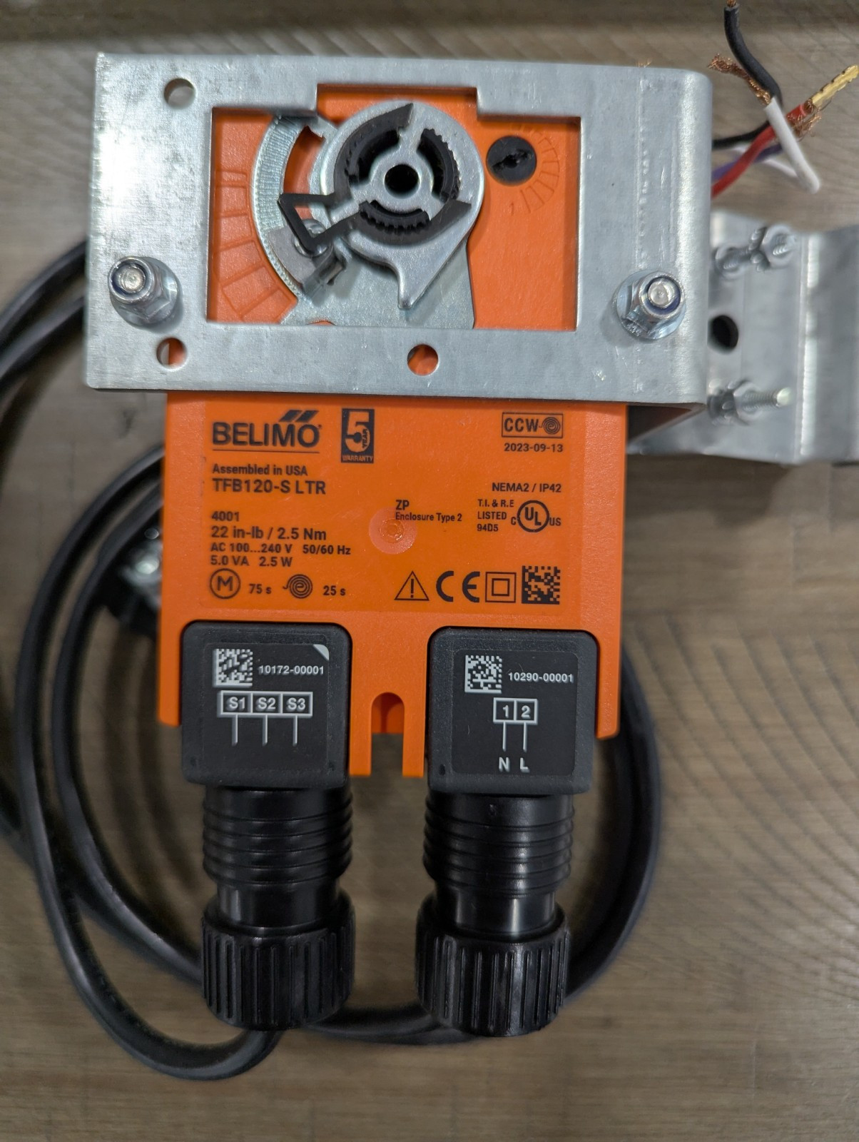 Belimo TFB120 With Dayton Wall Shutter Kit Parts