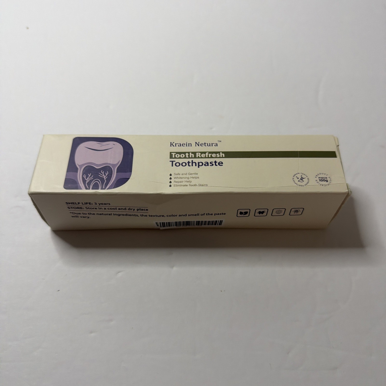 Kraein Netura Tooth Refresh Toothpaste 100g Whitening Exp 2028 New Open Box
