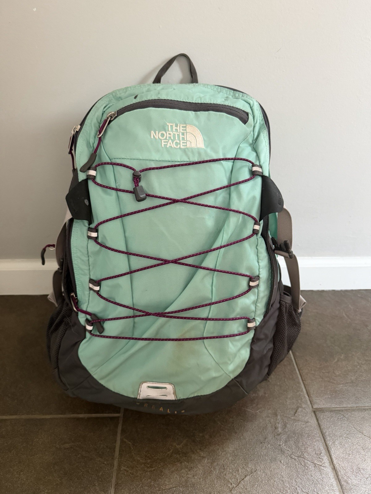 The North Face Borealis Backpack Aqua Gray Purple Laptop Hiking School Book Bag