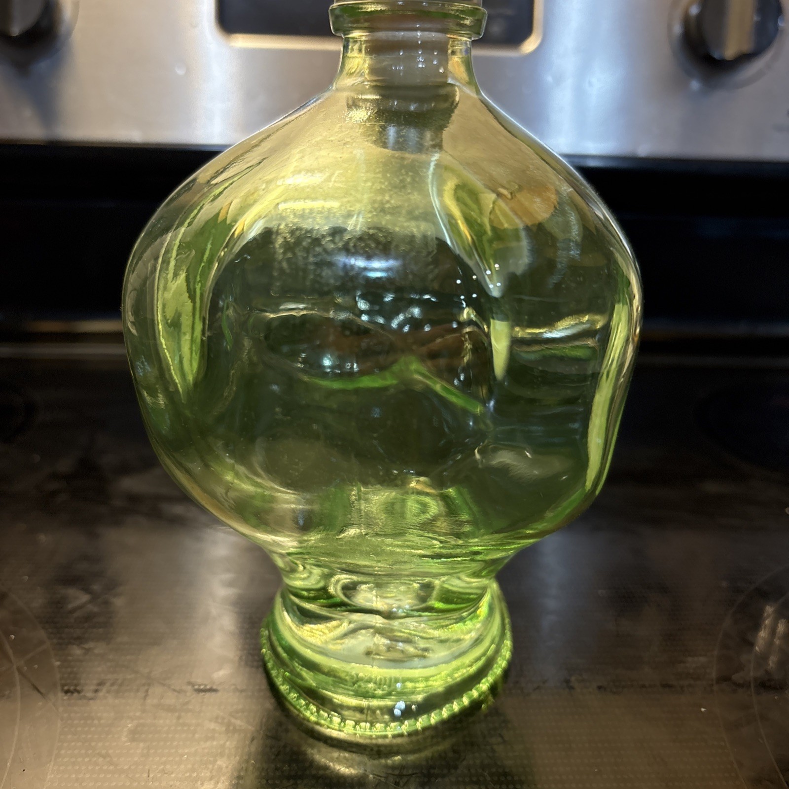 Outer Space Vodka Alien Martian Head - Green Glass Bottle (empty) 750 ml - Cork