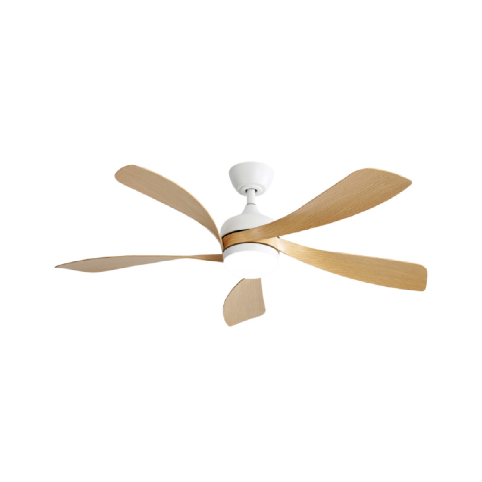 52 Inch Modern Led Ceiling Fan With 3 Color Dimmable 5 ABS Blades Remote Control