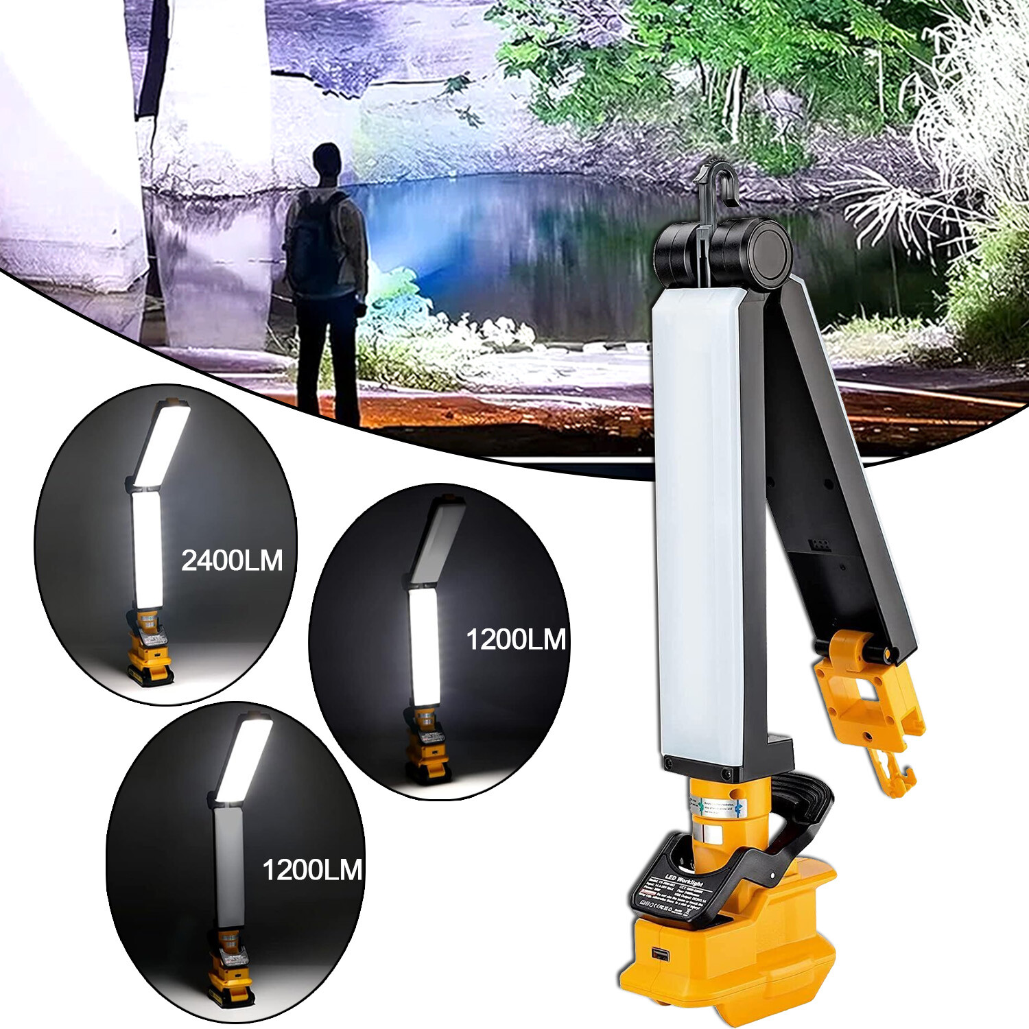 Cordless LED Work Light for Dewalt 20V Battery 30W LED Floodlight for Car Repair
