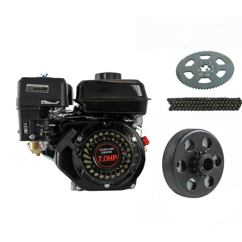 7HP Go Kart 210cc Complete Engine Motor kit #35 Clutch Chain for GX200 168F 170F