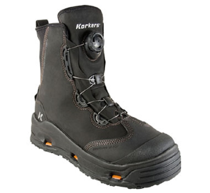 SIZE 11 KORKERS DEVILS CANYON WADING FISHING BOOT STUDDED+ KLING-ON RUBBER SOLES