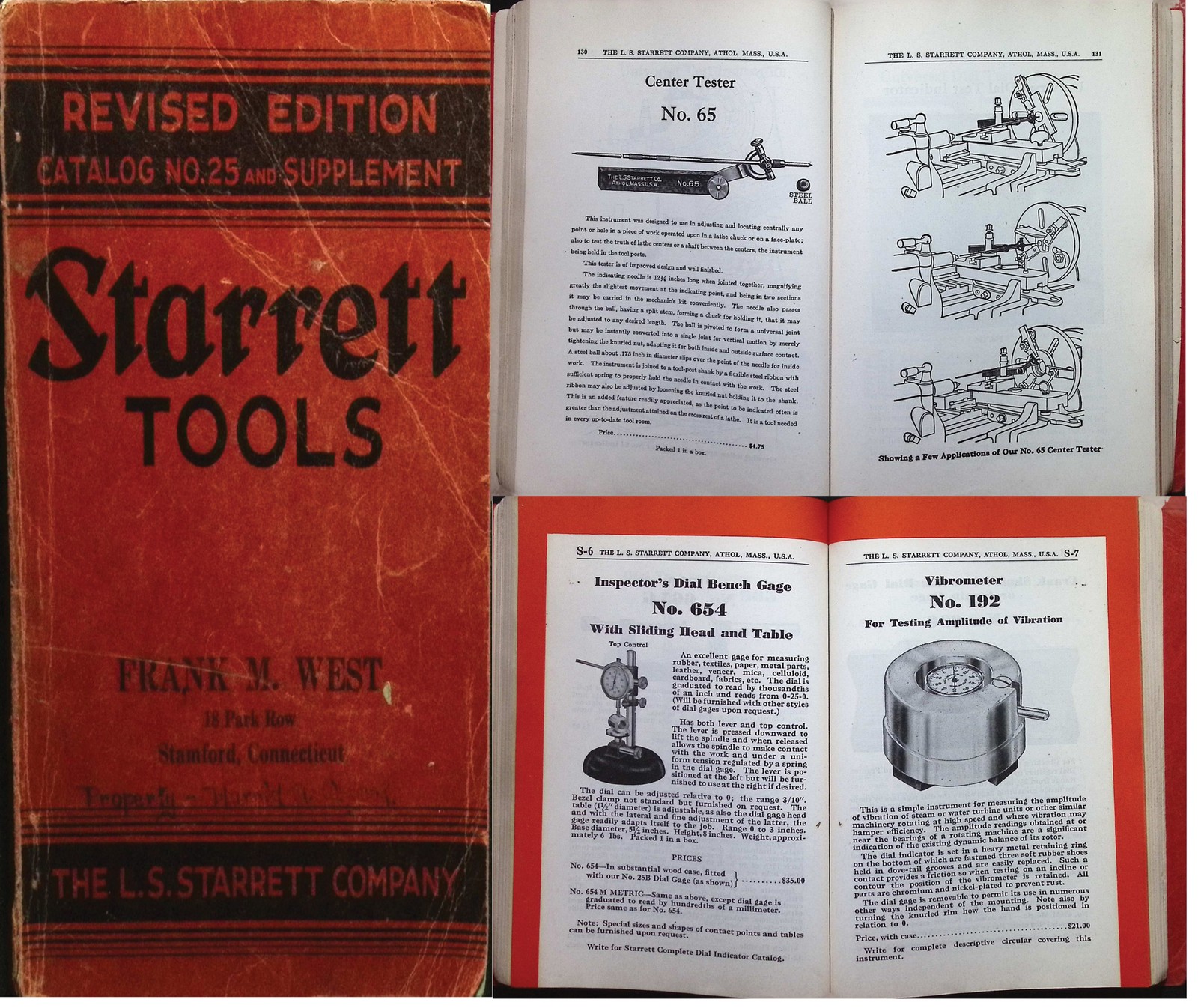 Orig. L.S. Starrett 368 Page 1935 General Line Catalogue, No. 25 - mjdtoolparts