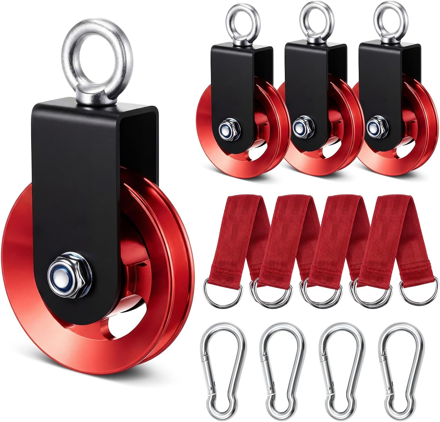 4 Pack Cable Pulley Wheel for Home Gym Pulley System Upgraded 90Mm Aluminium All