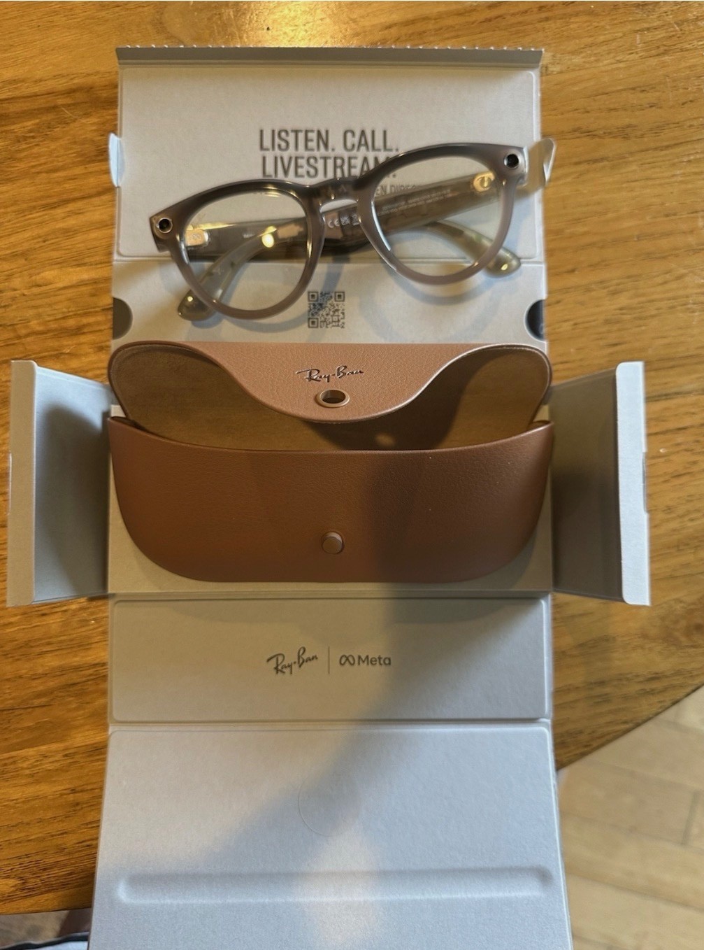 Ray-Ban Meta Headliner RW4009 Smart Glasses Bluetooth Shiny Warm Stone
