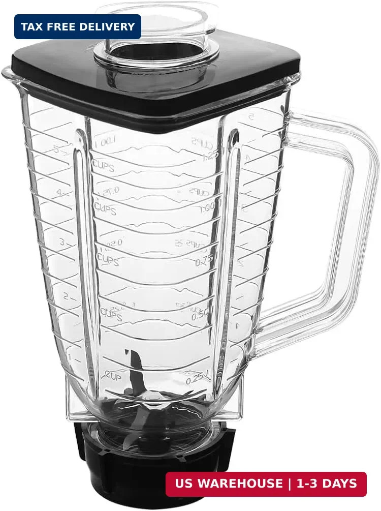 Replacement parts 5-Cup Square Plastic Jar With Lid,Compatible with Oster Blende
