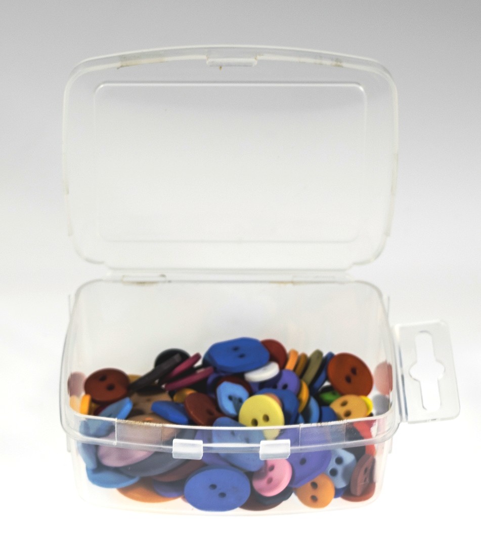 12 Rectangular Clear Plastic Boxes Snap Lids / Hang Tabs for Peg Boards  #1389