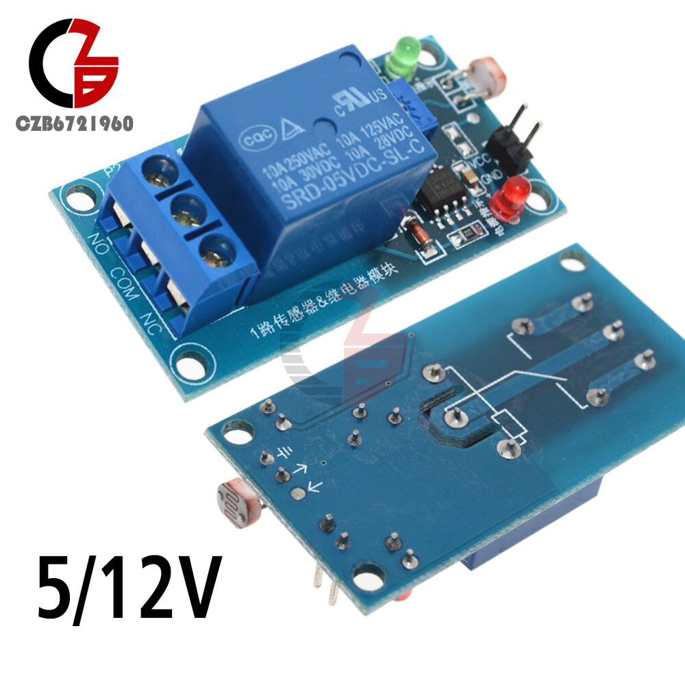 5/12V Relay Sensor Light Control Switch Module Detection Photoresistor Detector
