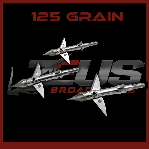 ZEUS 125 GRAIN BROADHEADS (3 PACK) HUNTING ARCHERY BOW CROSSBOW
