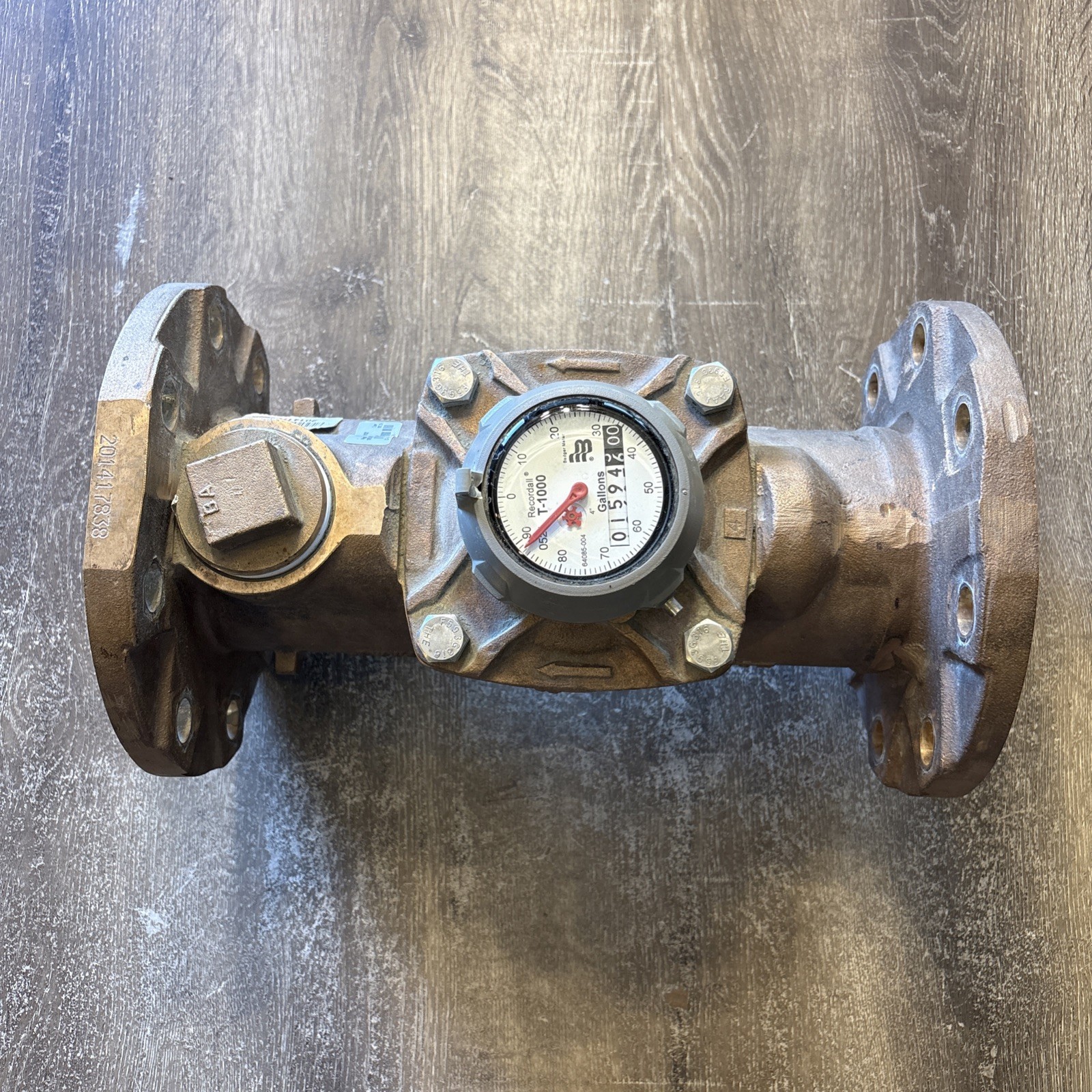 Badger Recordall Water Meter Model 1000 4" NEW Never Installed, Bronze Alloy