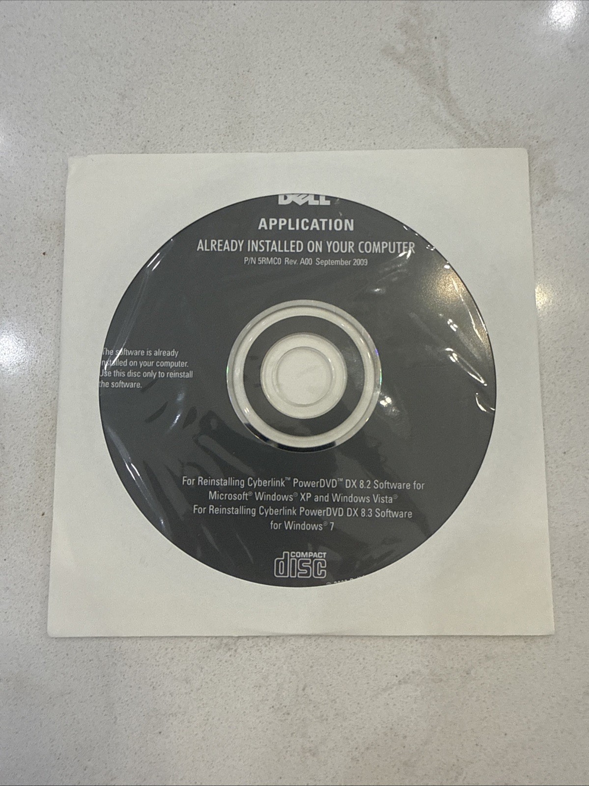 Dell Reinstalling Cyberlink PowerDVD DX 8.2 WinXP & DX 8.3 Windows 7 SEALED
