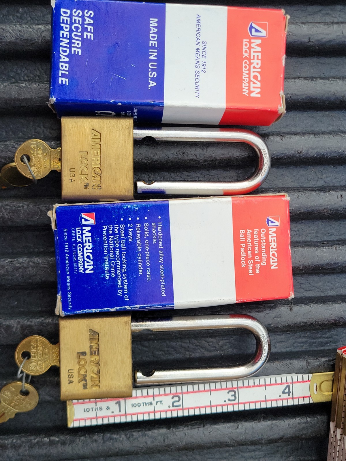 (2) 1995 AMERICAN PADLOCK   L-51 SERIES CHROME SHACKLE Keyed Alike YFJ NOS