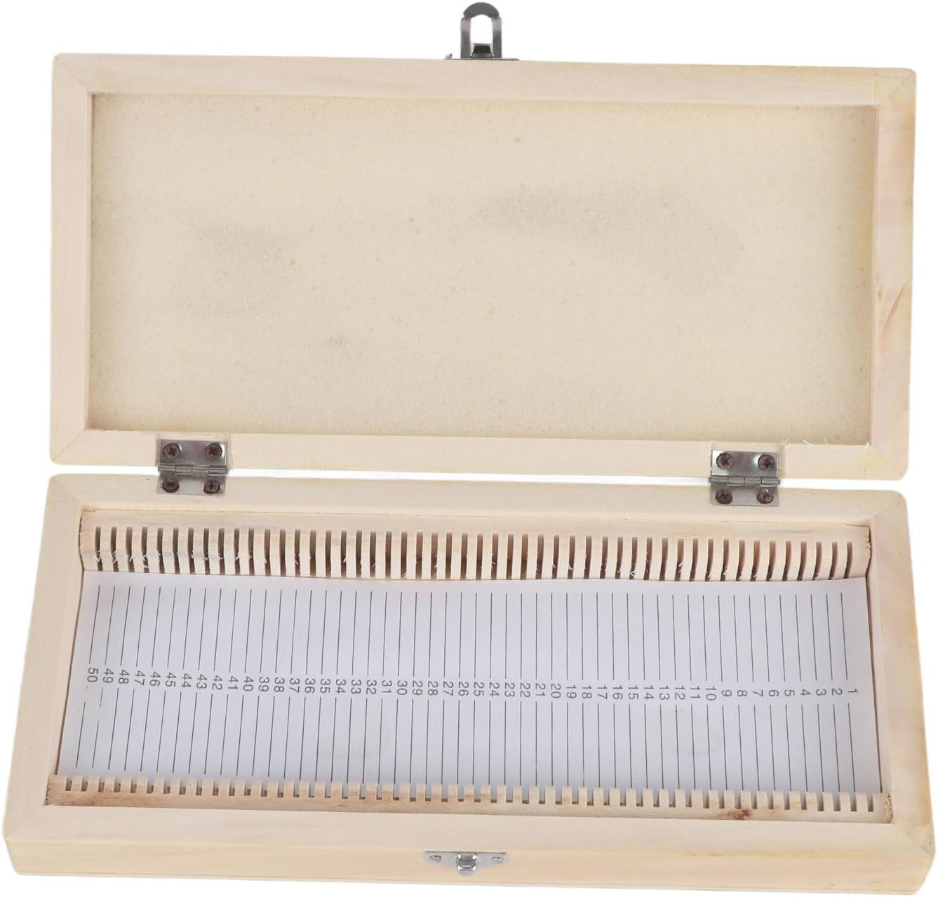 Biology Glass Prepared Microscope Slides Specimens Wooden Slide Storage Box Case