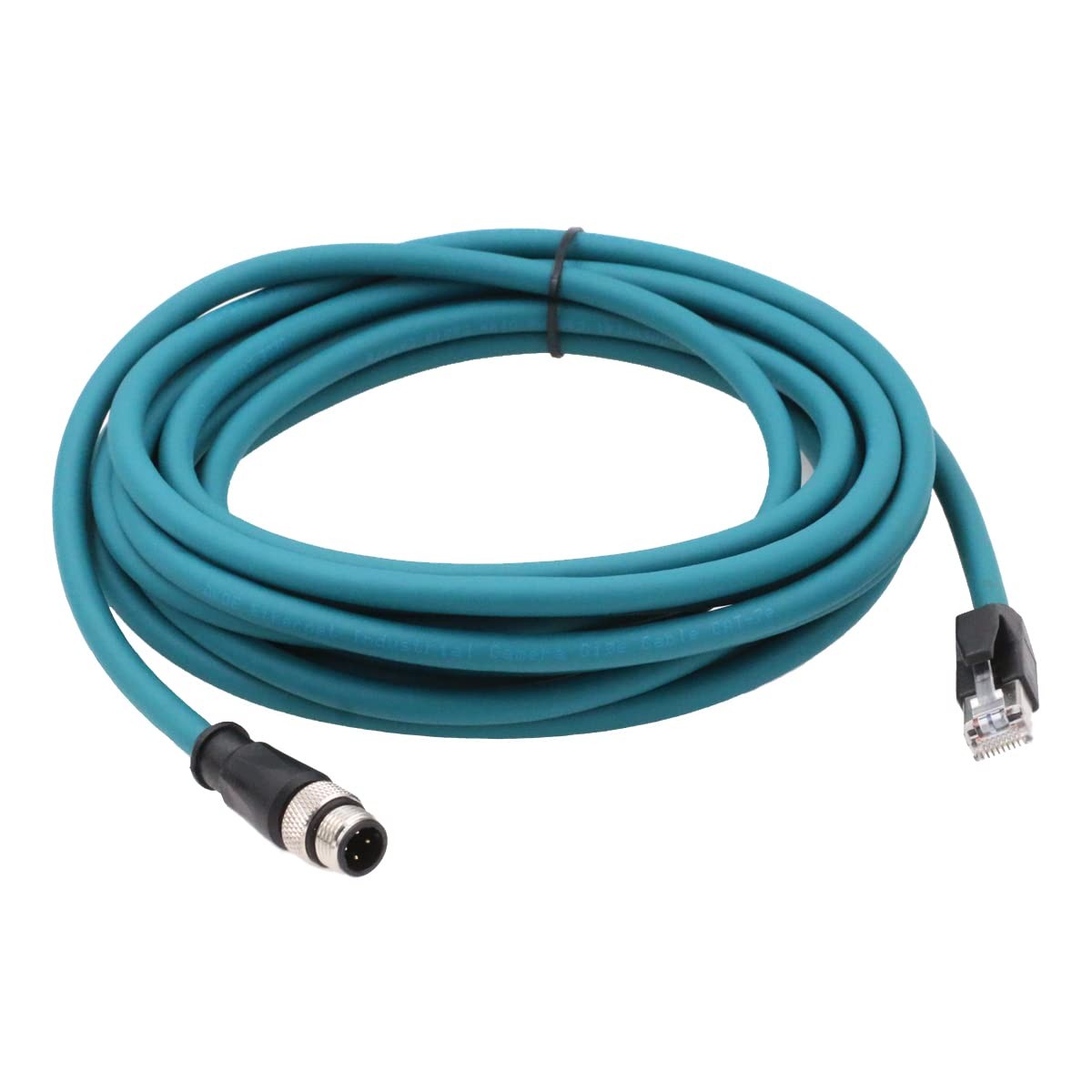 M12 Ethernet Cable D-Code 4 Pin Male to RJ45 Connector High Flex Cat5e Shield...