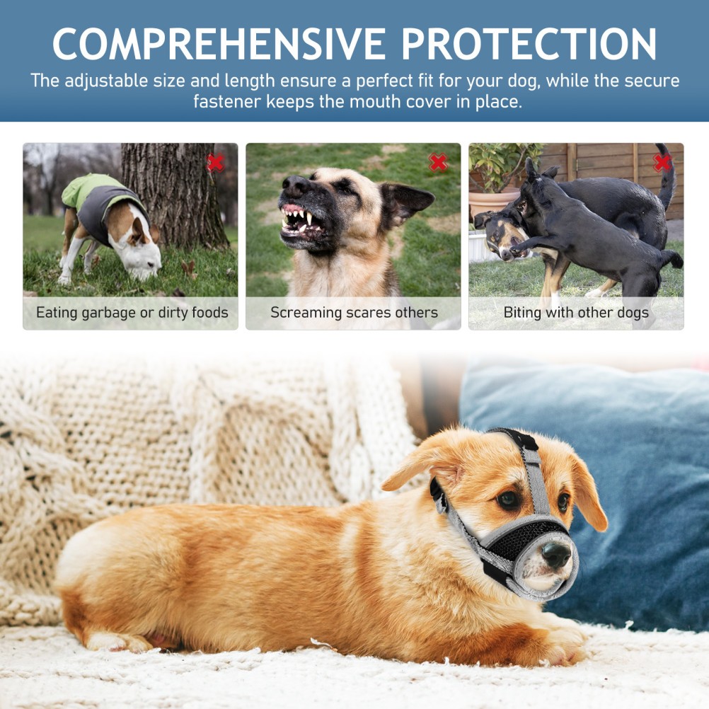 Dog Muzzles for Large Dogs Chihuahua Biting Mouth Guard Pet Cover Bark Stopper