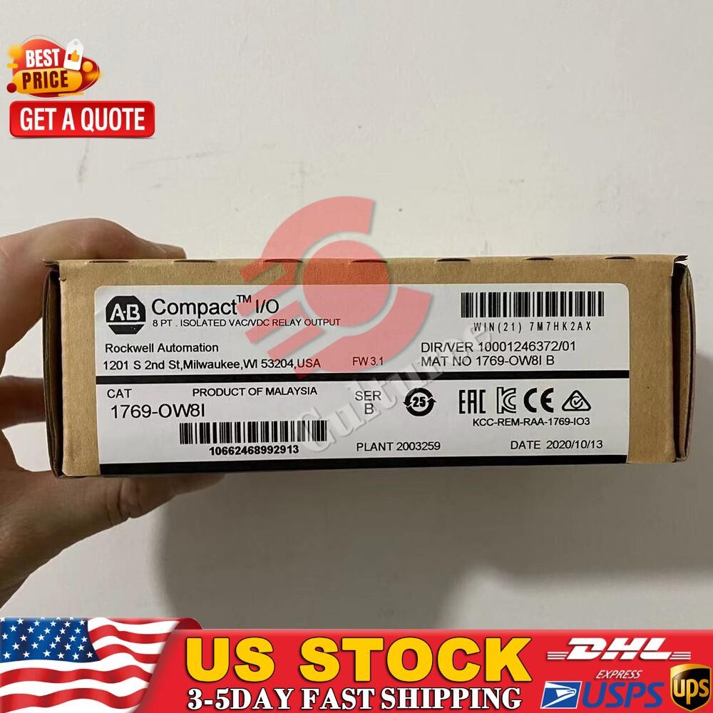 New Factory Sealed AB 1769-OW8I CompactLogix Relay Output Module US Free Tax