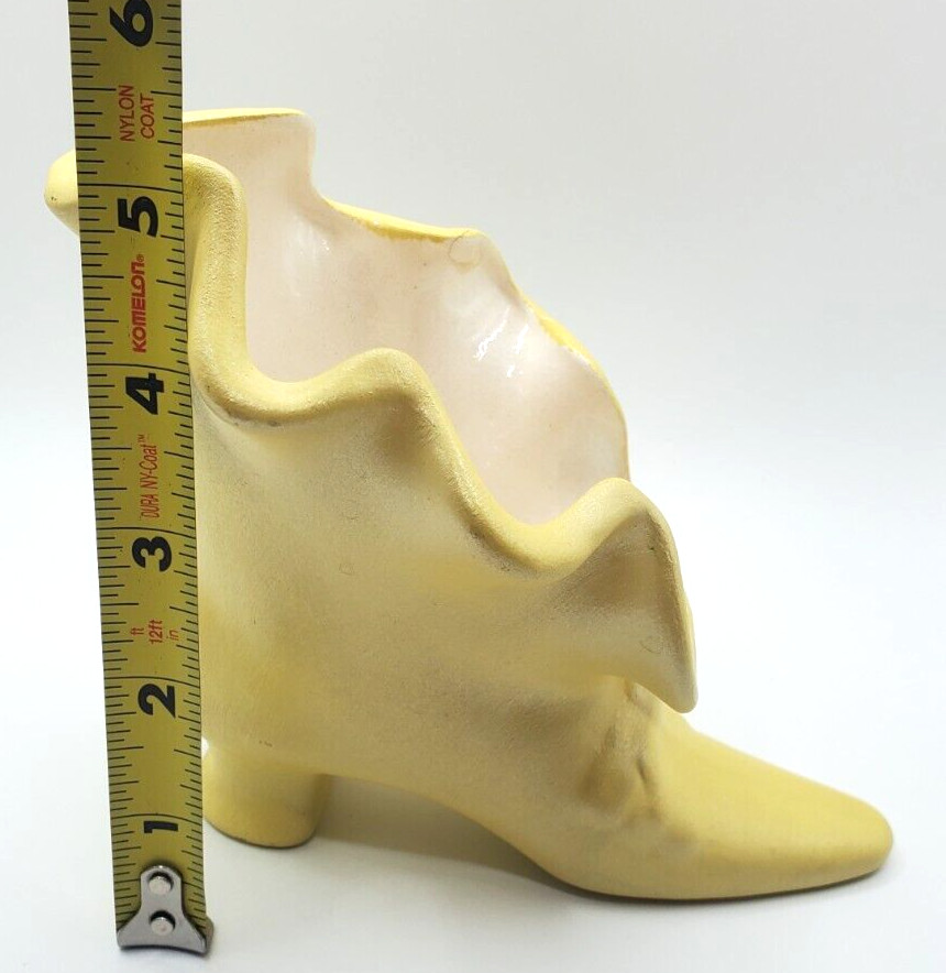 Vintage Yellow Victorian Boot Planter Classy BoHo