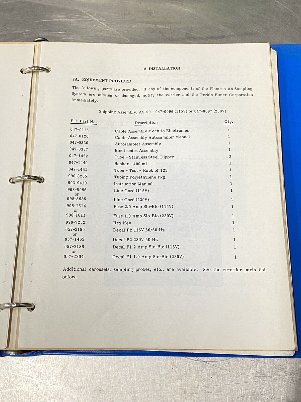 Perkin Elmer PE 3030 Auto Sampler System Software - Users Guide /Manual