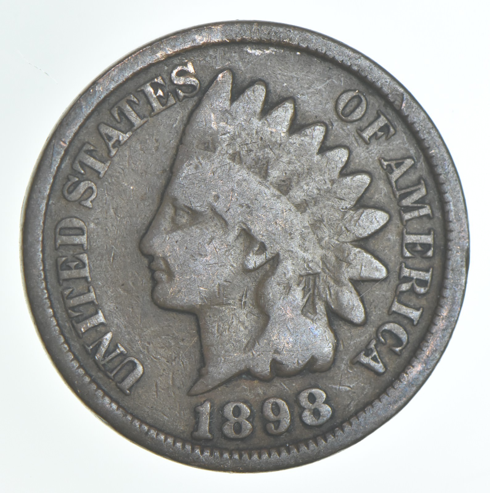 1898 Indian Head Cent AC Average Circ