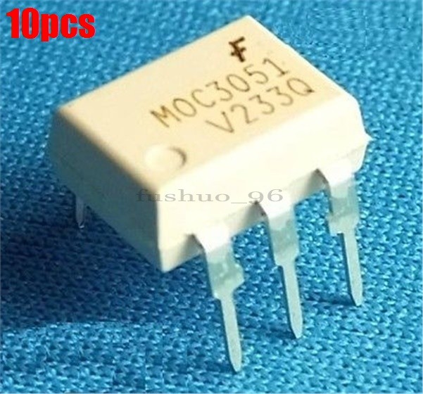 10Pcs Triac-Out 6-Dip MOC3051 Fsc Optocoupler Ic New ug