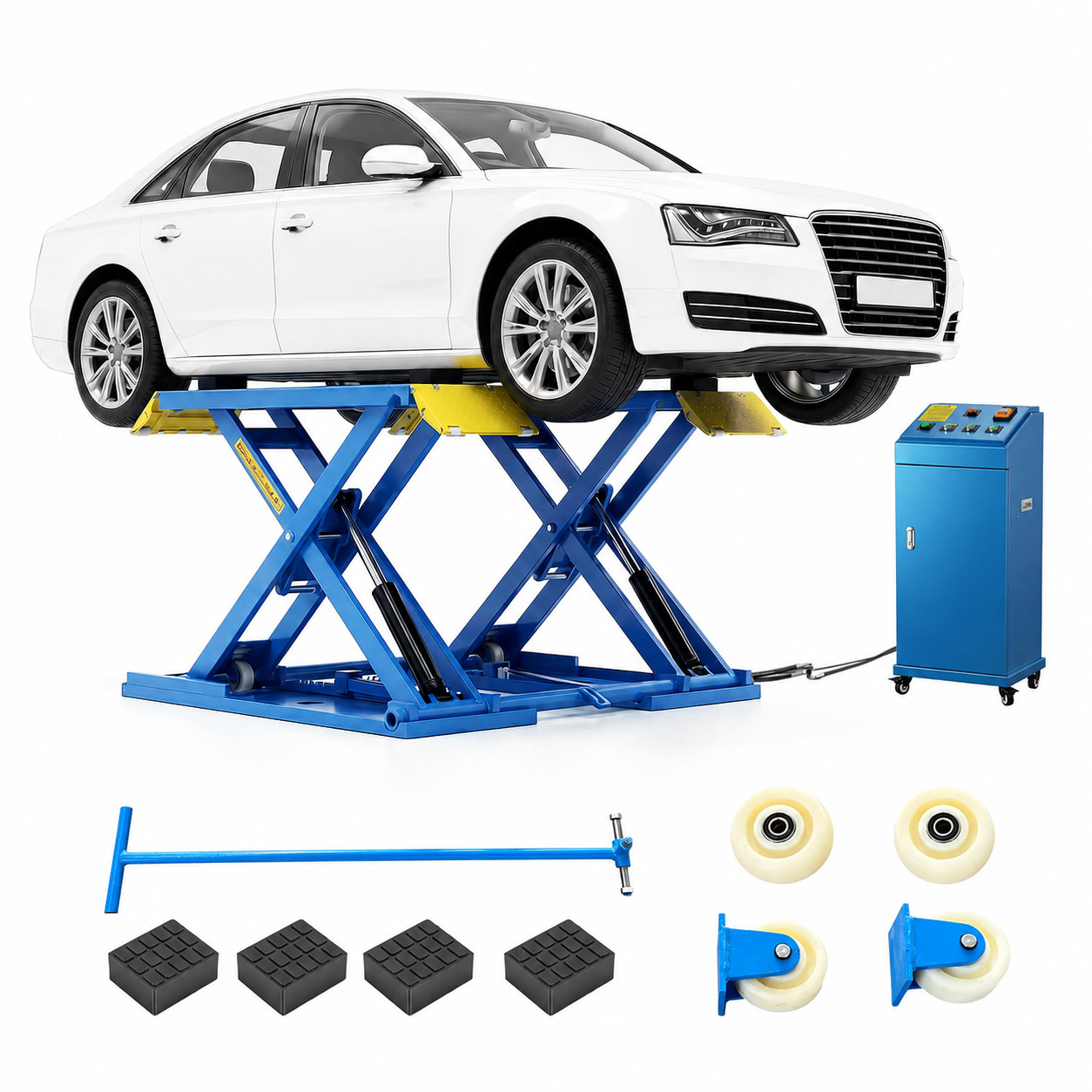 8000lbs Mid Rise Scissor Car Lift Jacks Auto Lift Portable Lift Electric Release